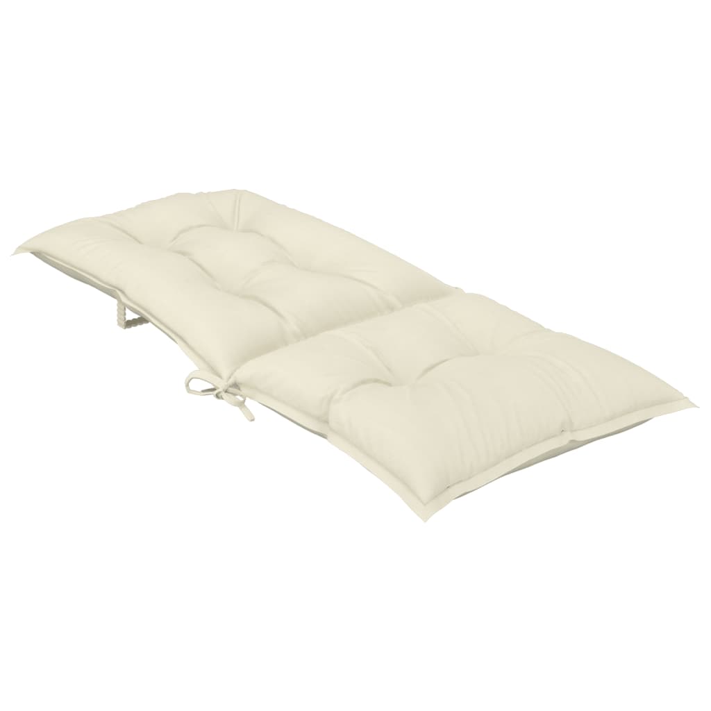 vidaXL Garden Highback Chair Cushions 4 pcs Cream 120x50x7 cm Fabric