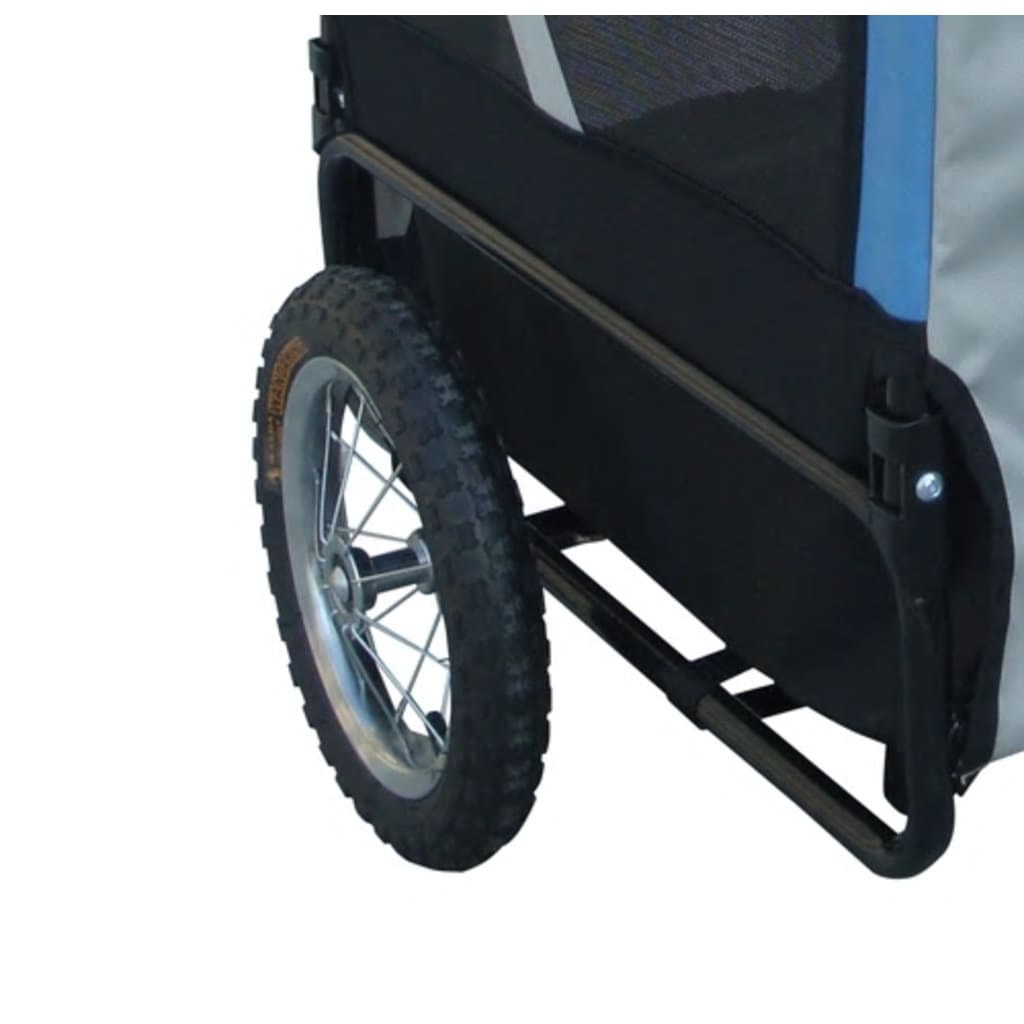 vidaXL Dog Bike Trailer with Jogger Blue