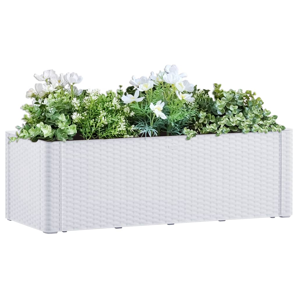 vidaXL Garden Raised Bed with Self Watering System White 100x43x33 cm