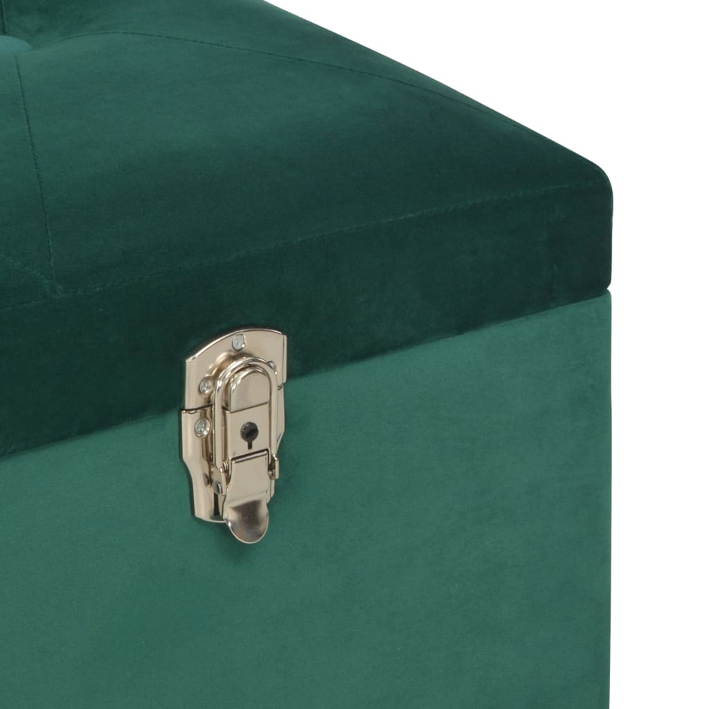 vidaXL Bench with Storage Compartment 105 cm Green Velvet
