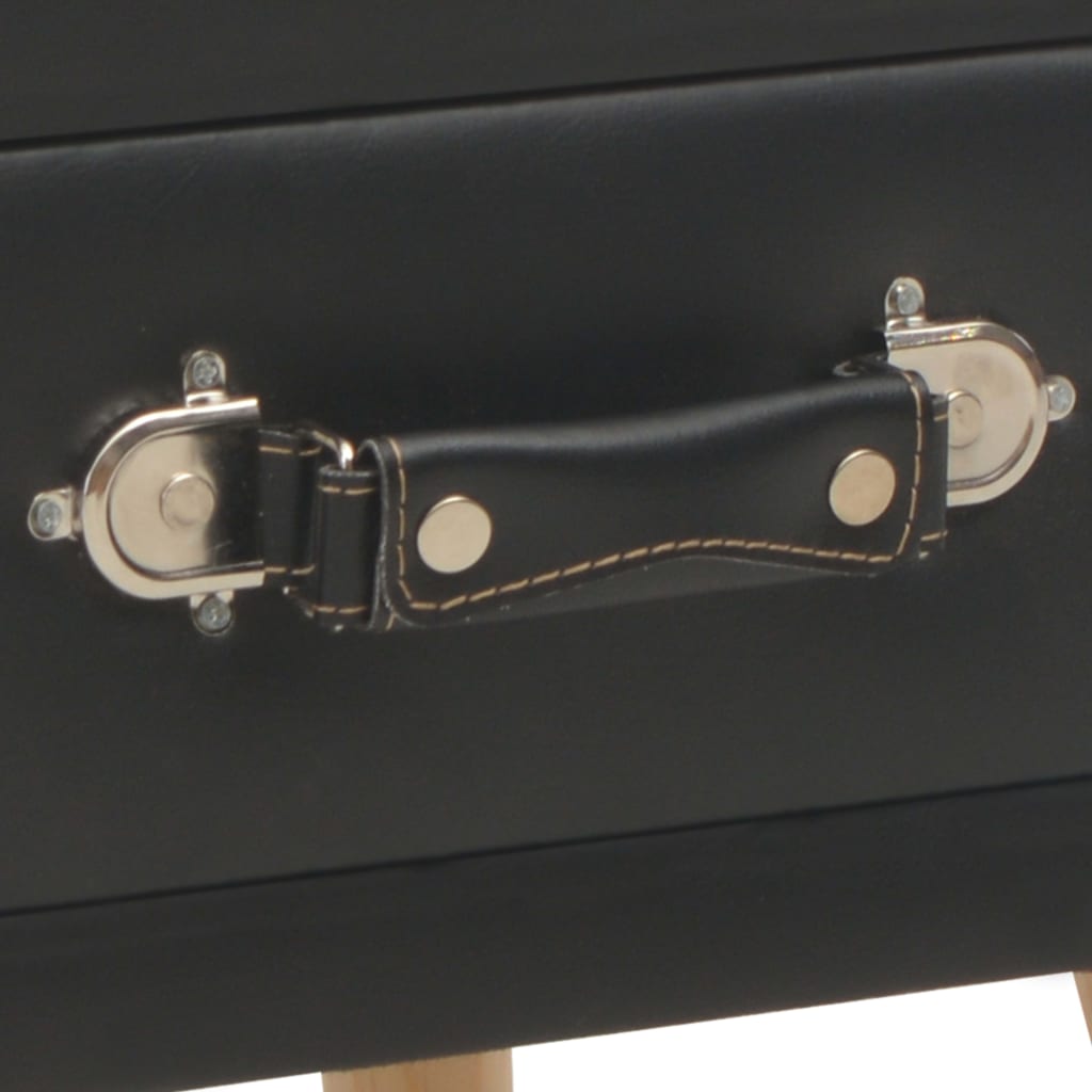 vidaXL Bedside Cabinets 2 pcs Black 40x35x40 cm Faux Leather