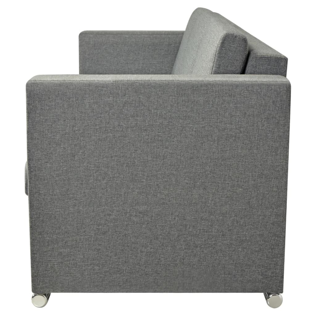 vidaXL 3-Seater Sofa Fabric Light Grey