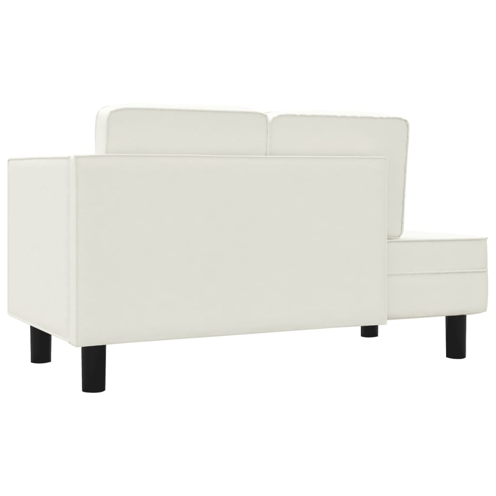 vidaXL Chaise Lounge with Cushions and Bolster Cream Faux Leather
