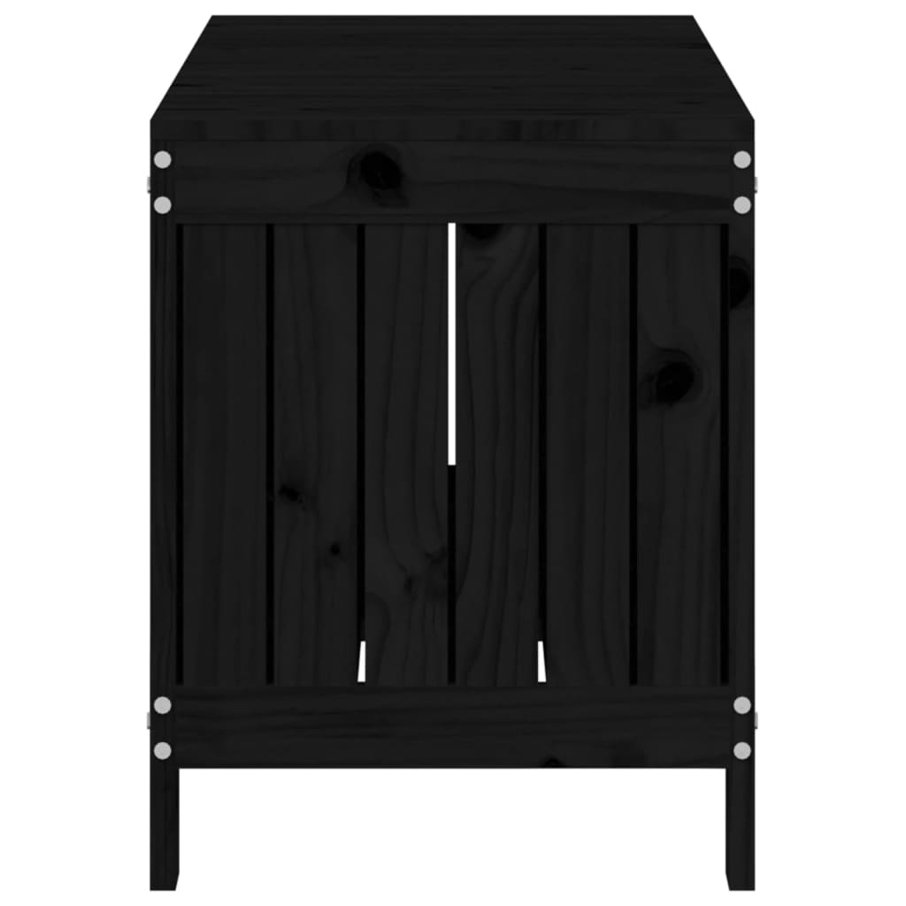 vidaXL Garden Storage Box Black 108x42.5x54 cm Solid Wood Pine