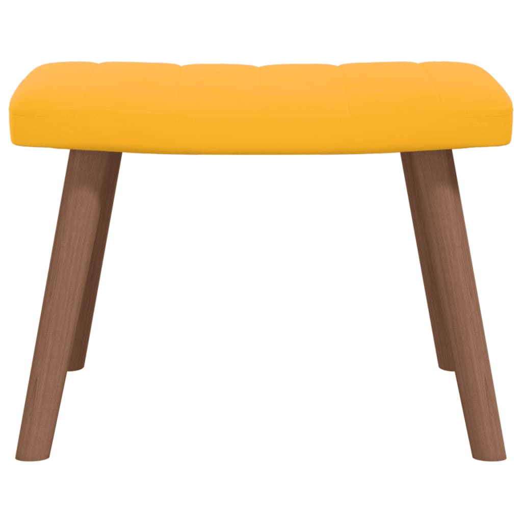 vidaXL Relaxing Chair with a Stool Mustard Yellow Velvet