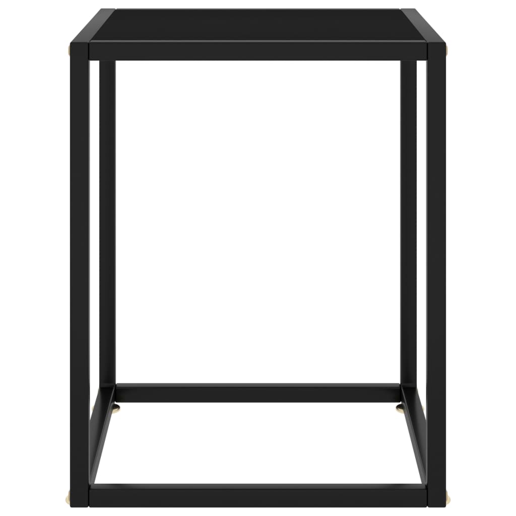 vidaXL Coffee Table Black with Black Glass 40x40x50 cm
