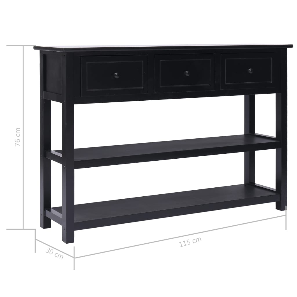 vidaXL Sideboard Black 115x30x76 cm Wood