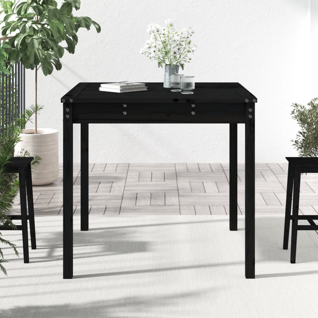 vidaXL Garden Table Black 82.5x82.5x76 cm Solid Wood Pine