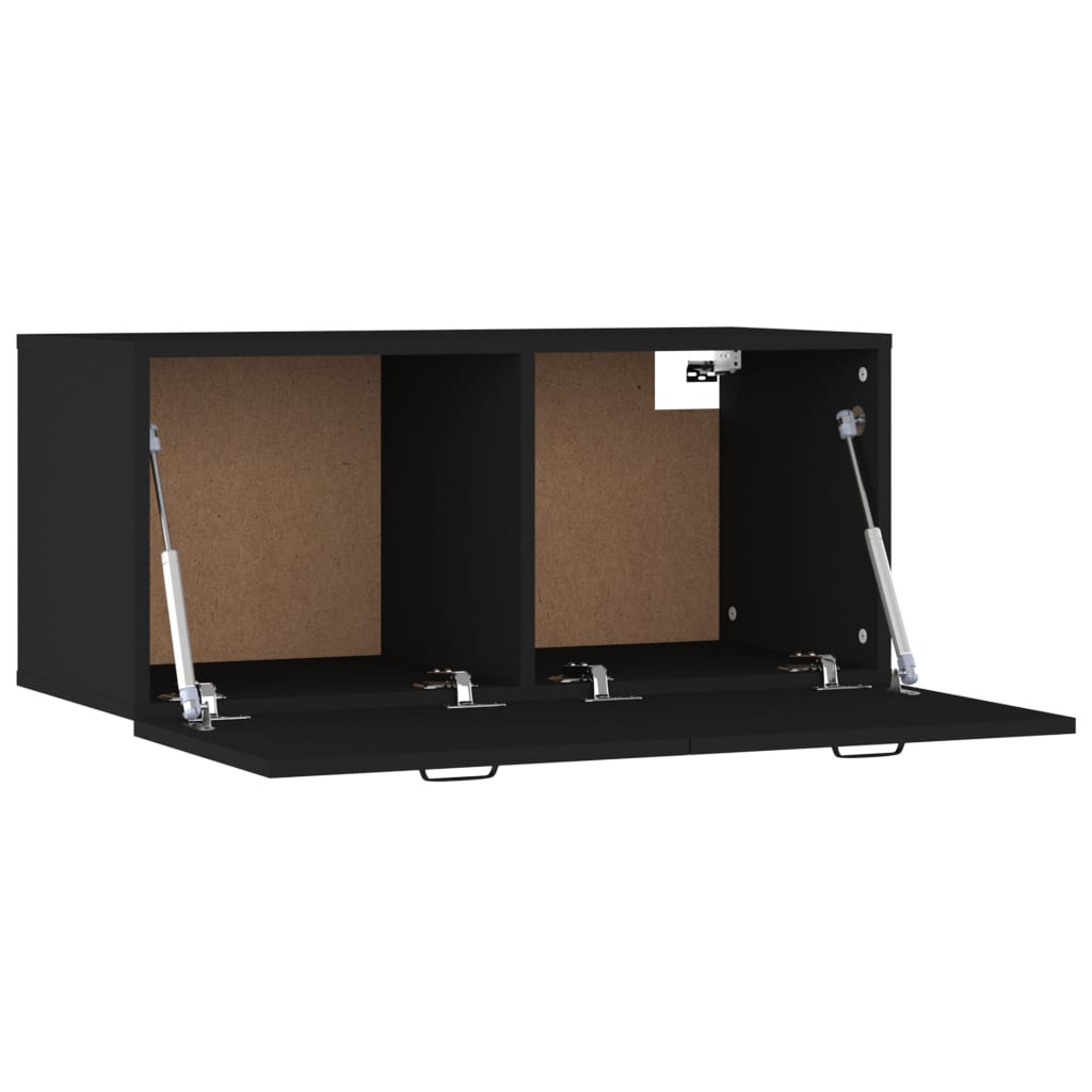 vidaXL Wall Cabinet Black 80x35x36,5 cm Engineered Wood