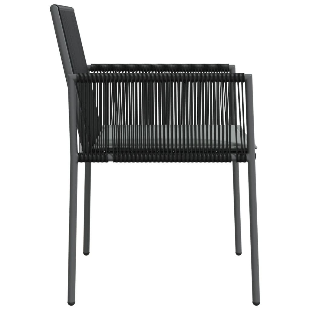 vidaXL Garden Chairs with Cushions 6 pcs Black 54x60.5x83.5 cm Poly Rattan