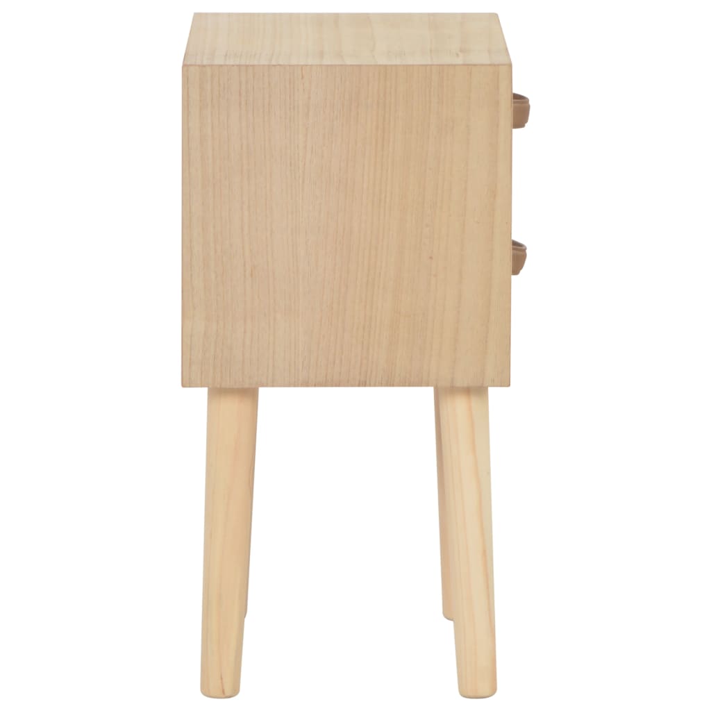 vidaXL Bedside Cabinet with 2 Drawers 30x25x49.5 cm Solid Pinewood