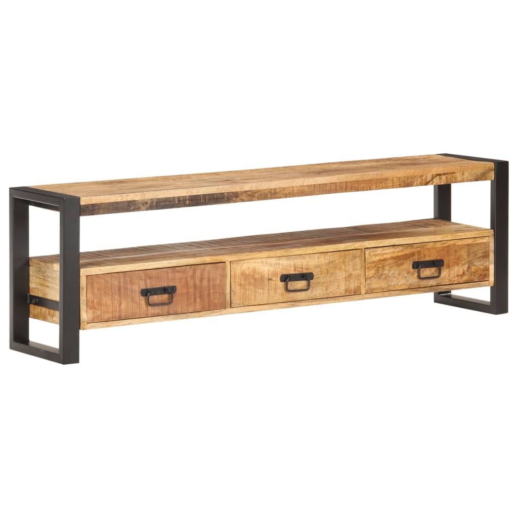 vidaXL TV Cabinet 150x30x45 cm Solid Rough Mango Wood