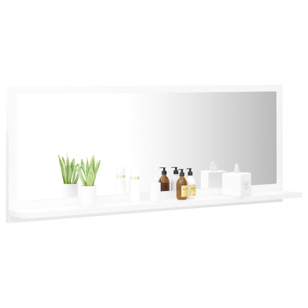 vidaXL Bathroom Mirror White 100x10.5x37 cm Engineered Wood