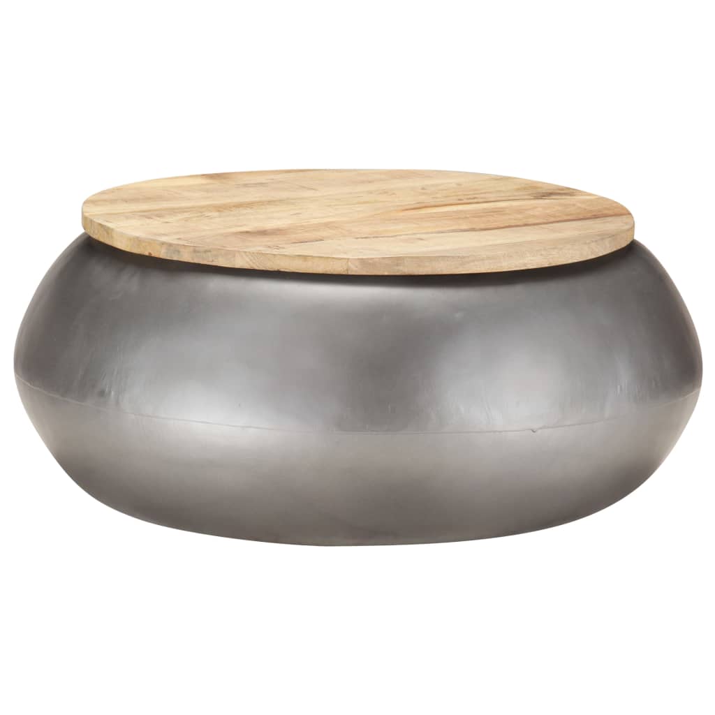 vidaXL Coffee Table Grey 68x68x30 cm Solid Mango Wood