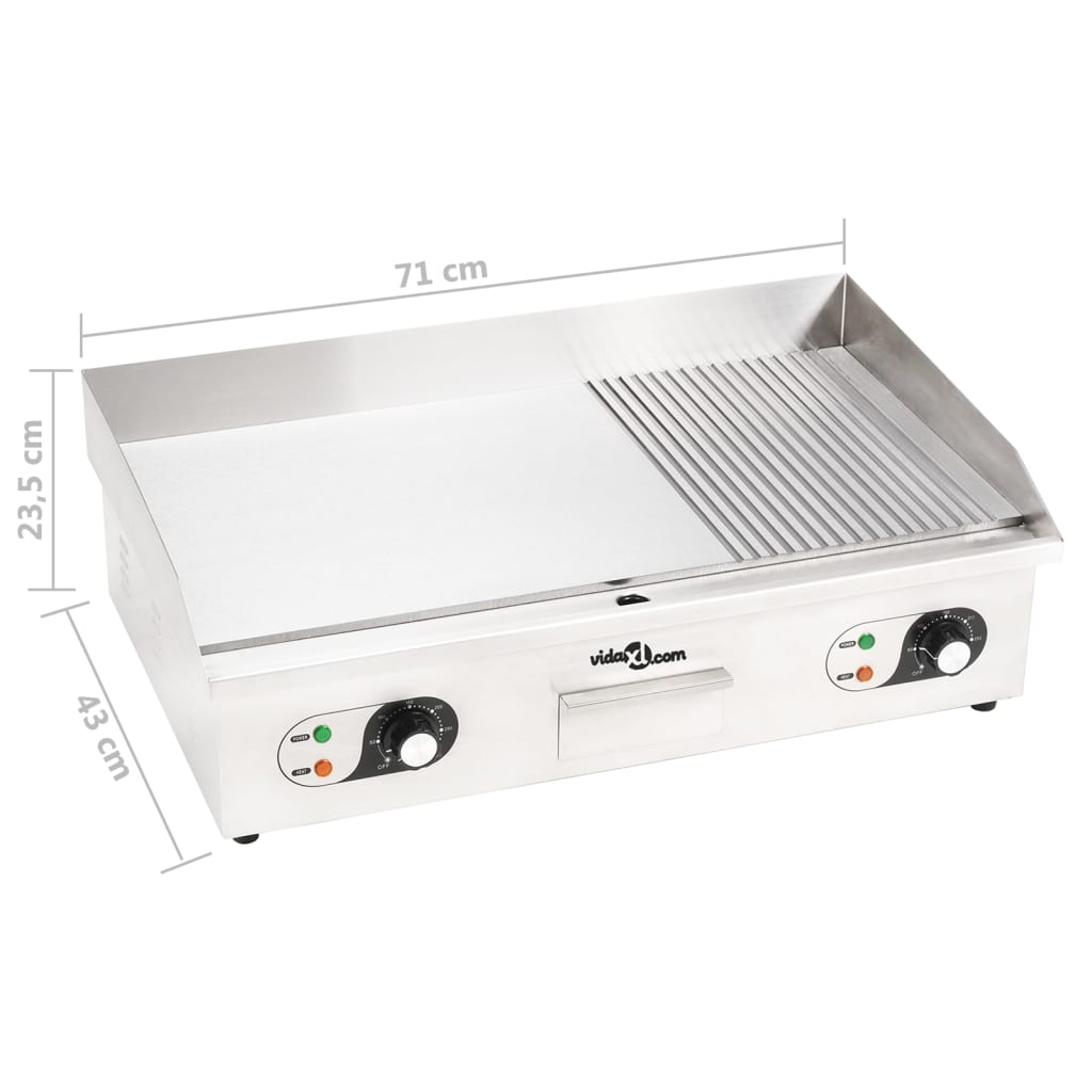 vidaXL Electric Griddle Stainless Steel 4400 W 71x43x23.5 cm