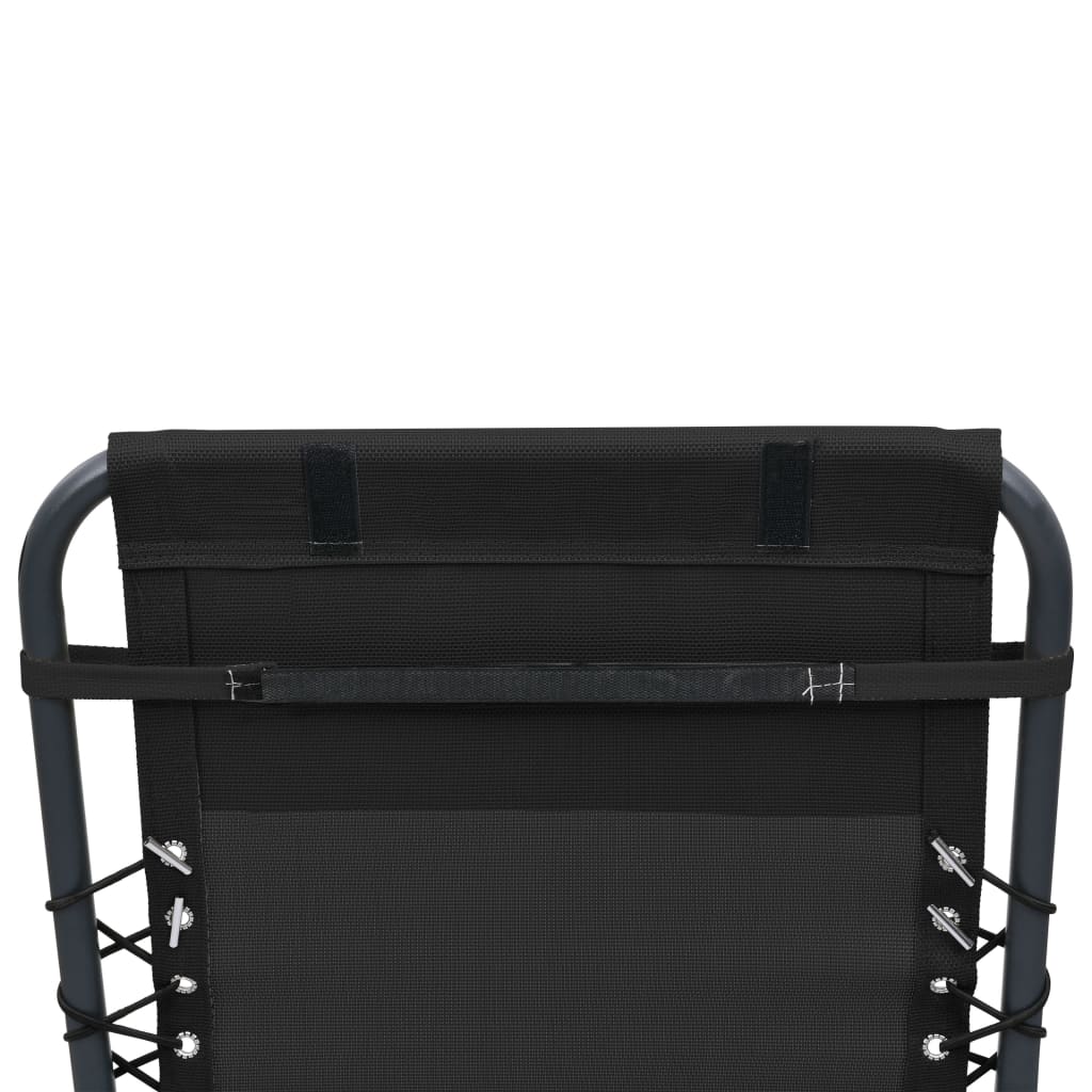 vidaXL Deck Chair Headrest Black 40x7.5x15 cm Textilene