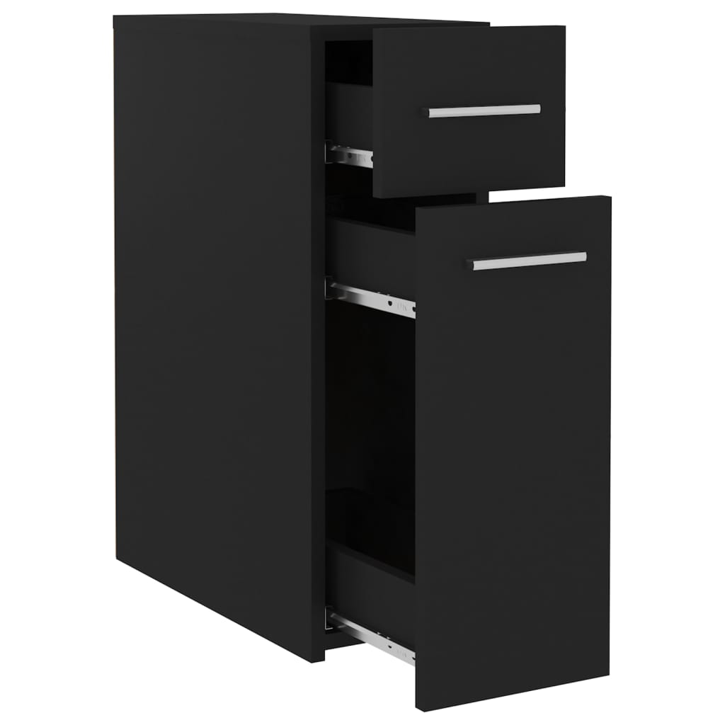 vidaXL Apothecary Cabinet Black 20x45.5x60 cm Engineered Wood
