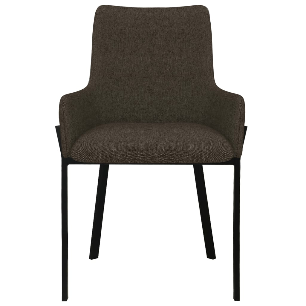 vidaXL Dining Chairs 2 pcs Brown Fabric