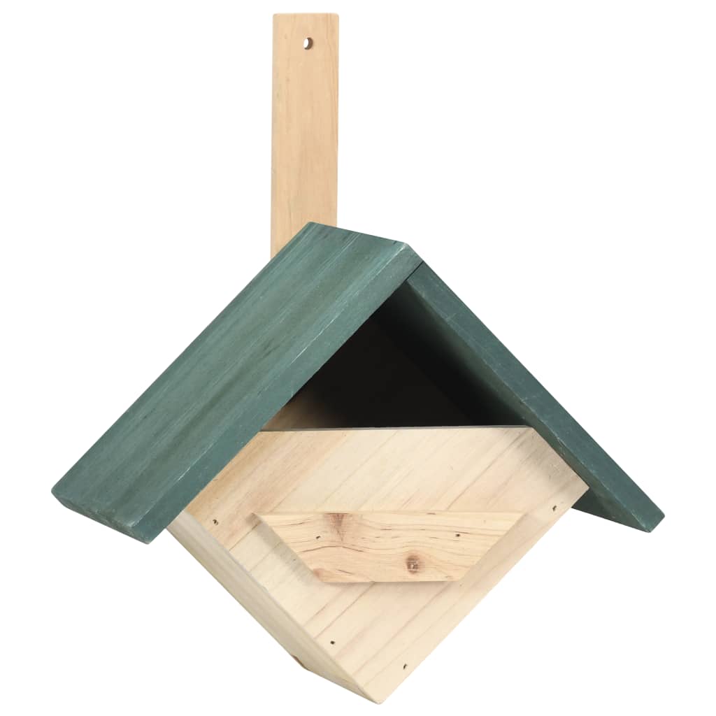 vidaXL 4x Bird House Wooden Green Nesting Box Animals Garden Patio Feeder Roof 