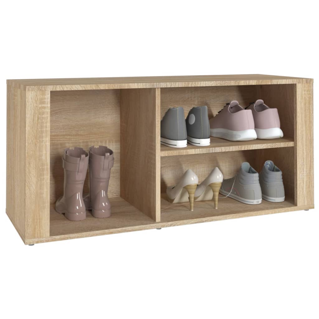 vidaXL Shoe Cabinet Sonoma Oak 100x35x45 cm Engineered Wood