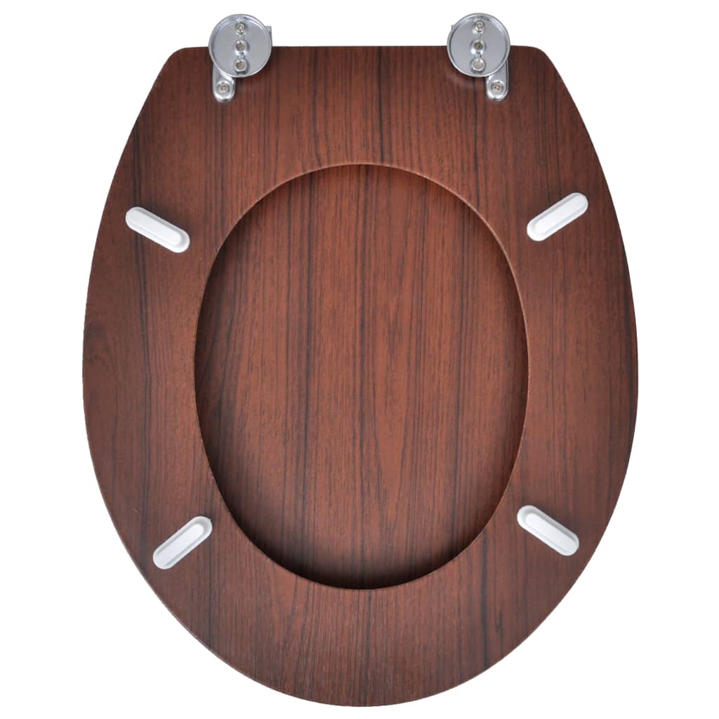 vidaXL WC Toilet Seat MDF Lid Simple Design Brown