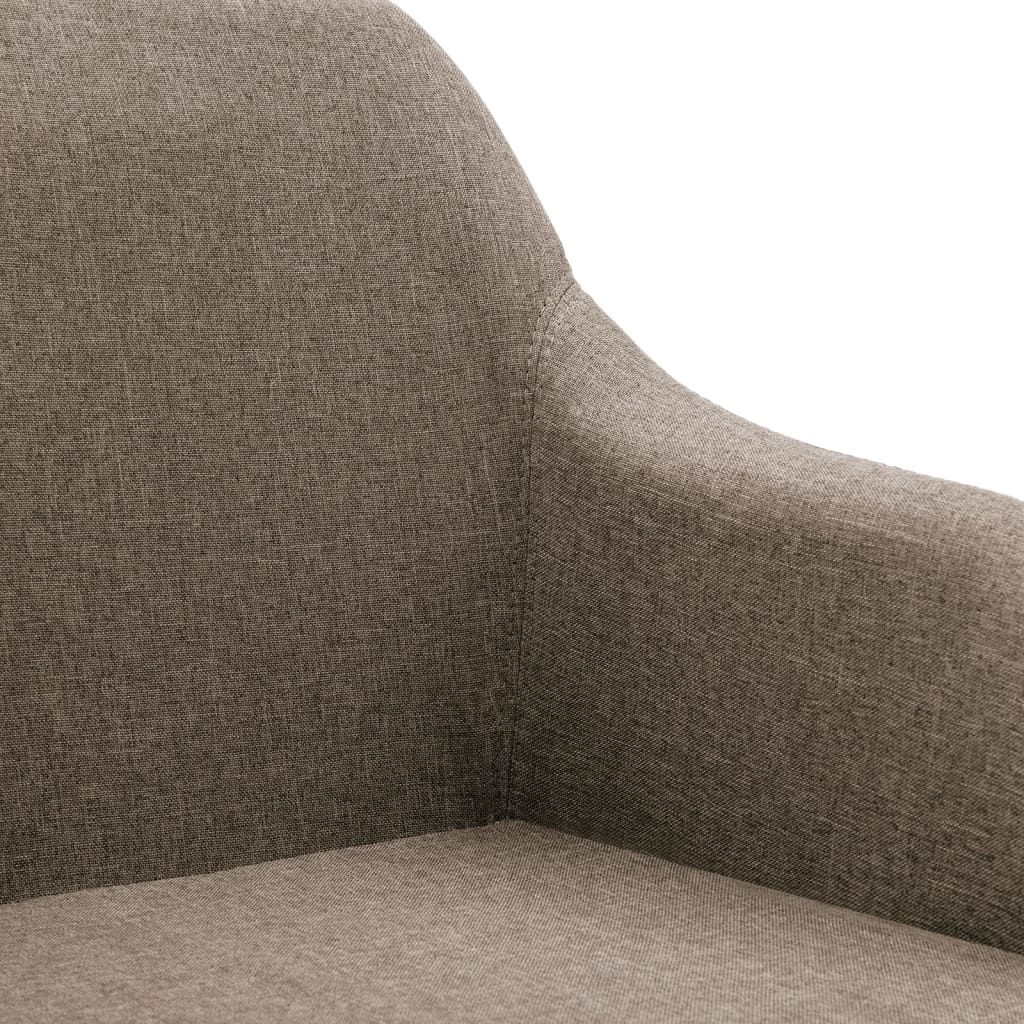vidaXL 2x Swivel Dining Chairs Taupe Fabric