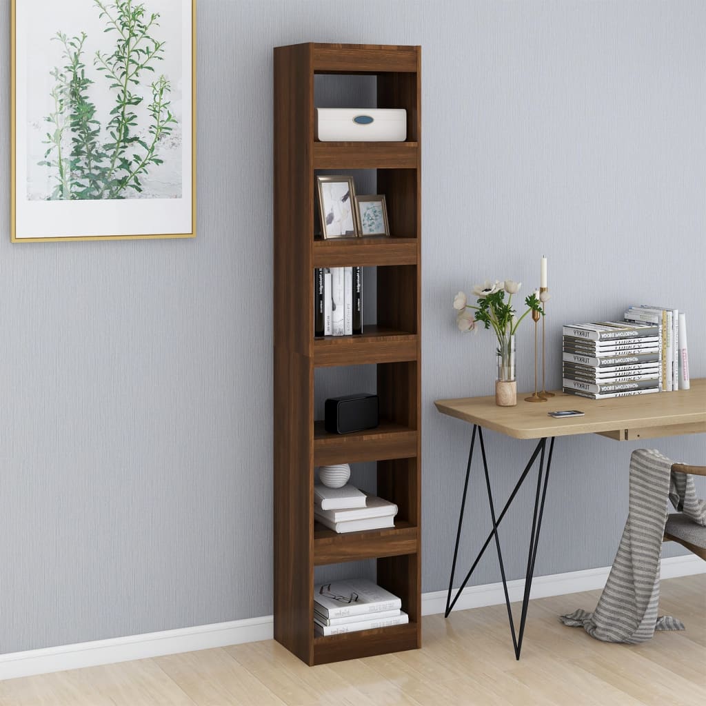 vidaXL Book Cabinet/Room Divider Brown Oak 40x30x198 cm