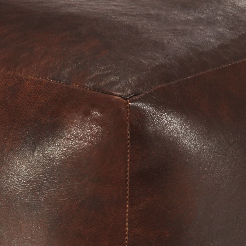 vidaXL Pouffe Dark Brown 40x40x40 cm Genuine Goat Leather