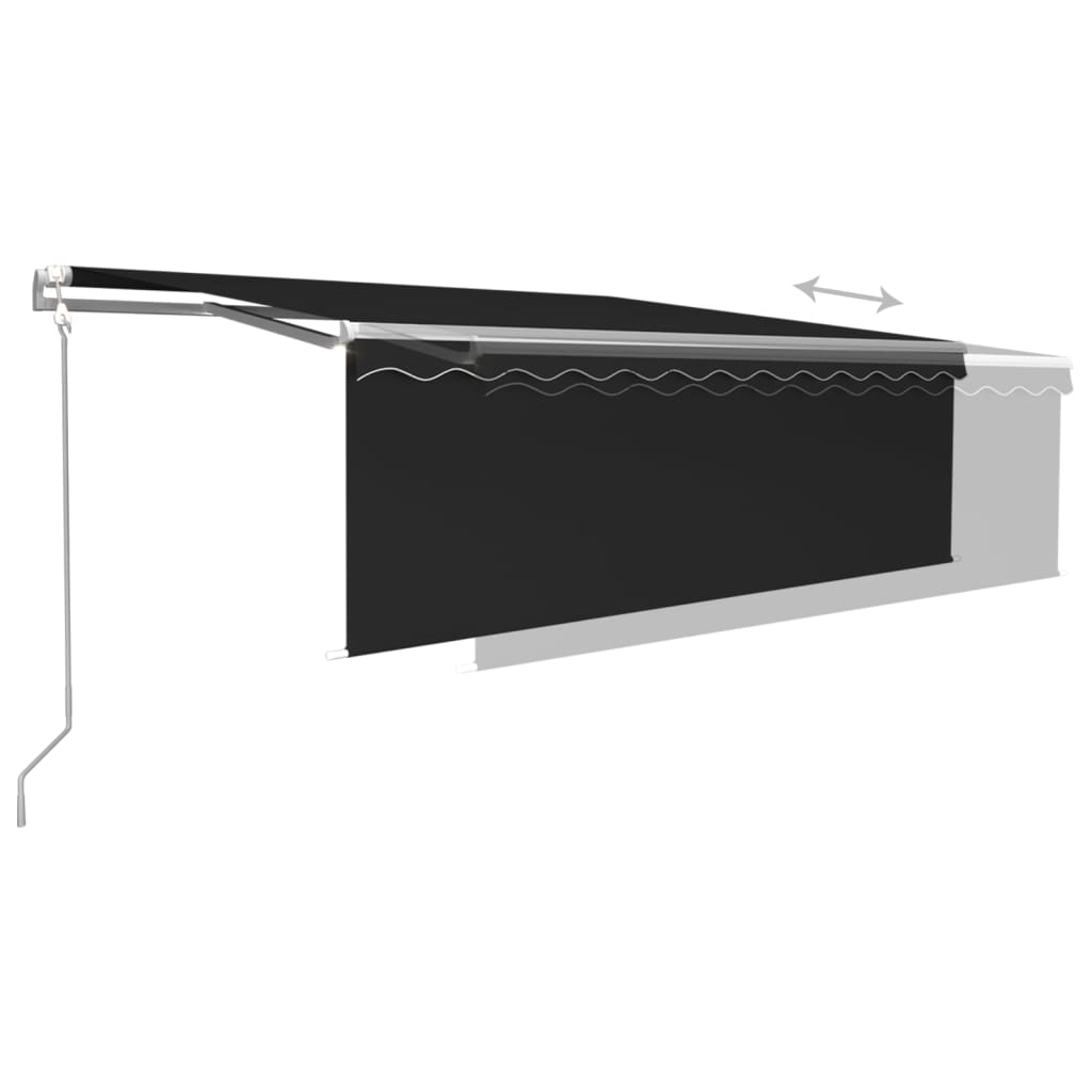 vidaXL Automatic Retractable Awning with Blind 4.5x3m Anthracite