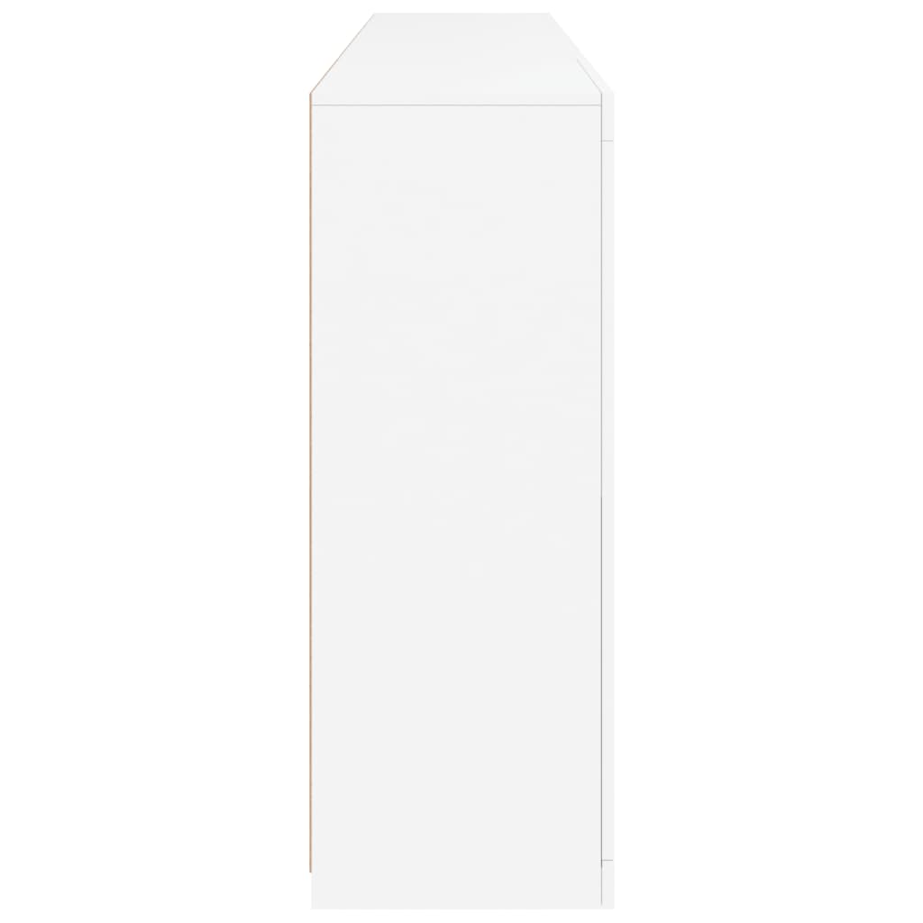 vidaXL Sideboard with LED Lights White 202x37x100 cm