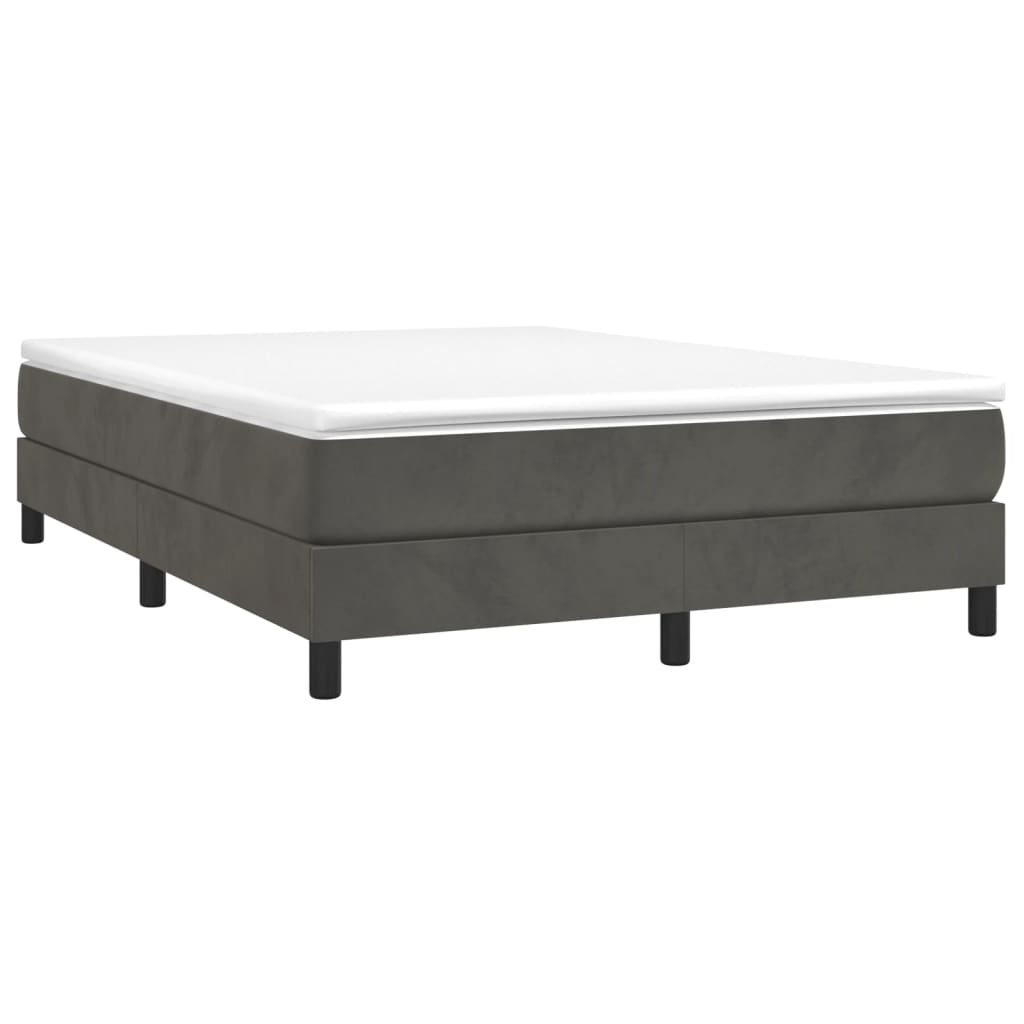 vidaXL Box Spring Bed with Mattress Dark Grey 153x203 cm Queen Size Velvet