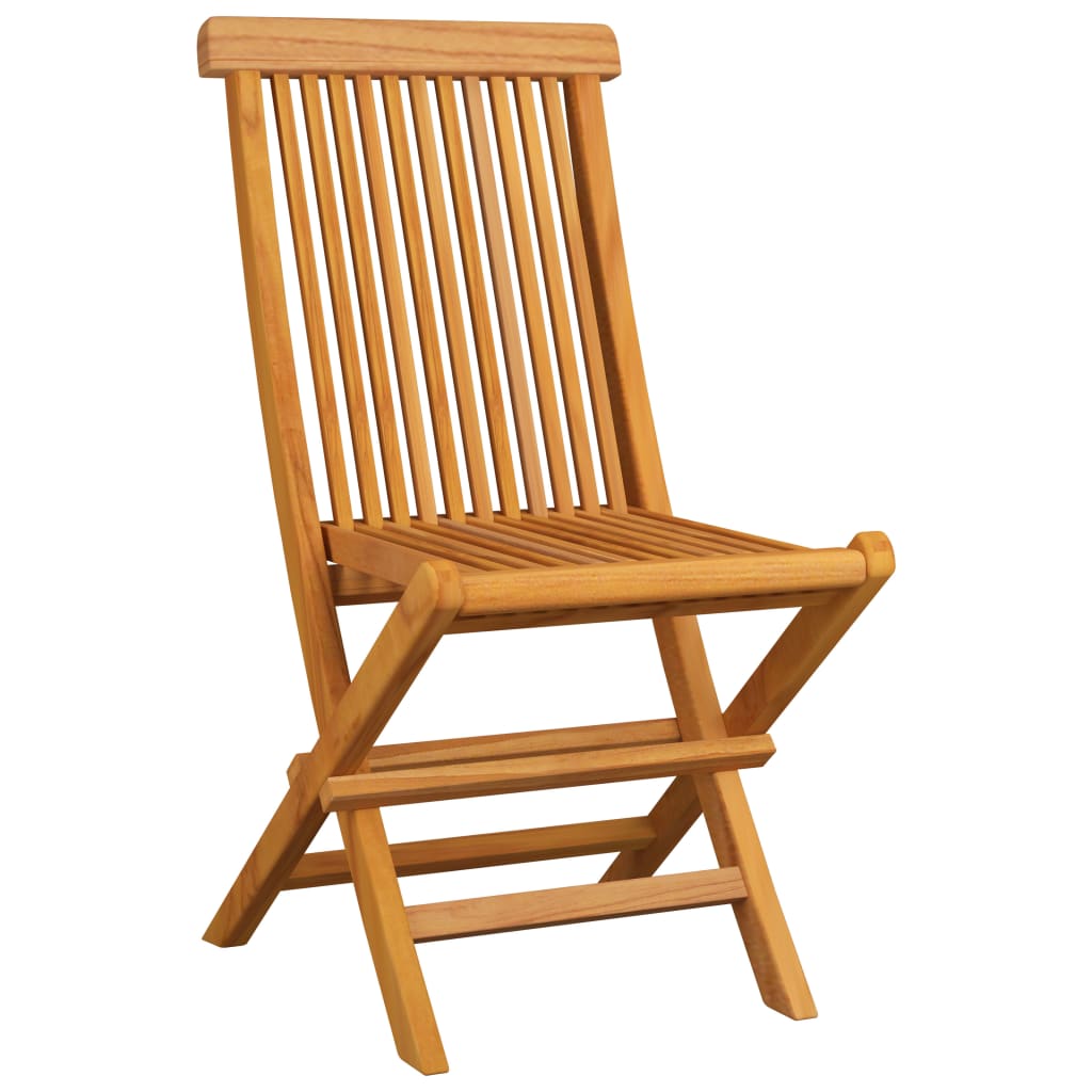 vidaXL Garden Chairs with Grey Cushions 4 pcs Solid Teak Wood