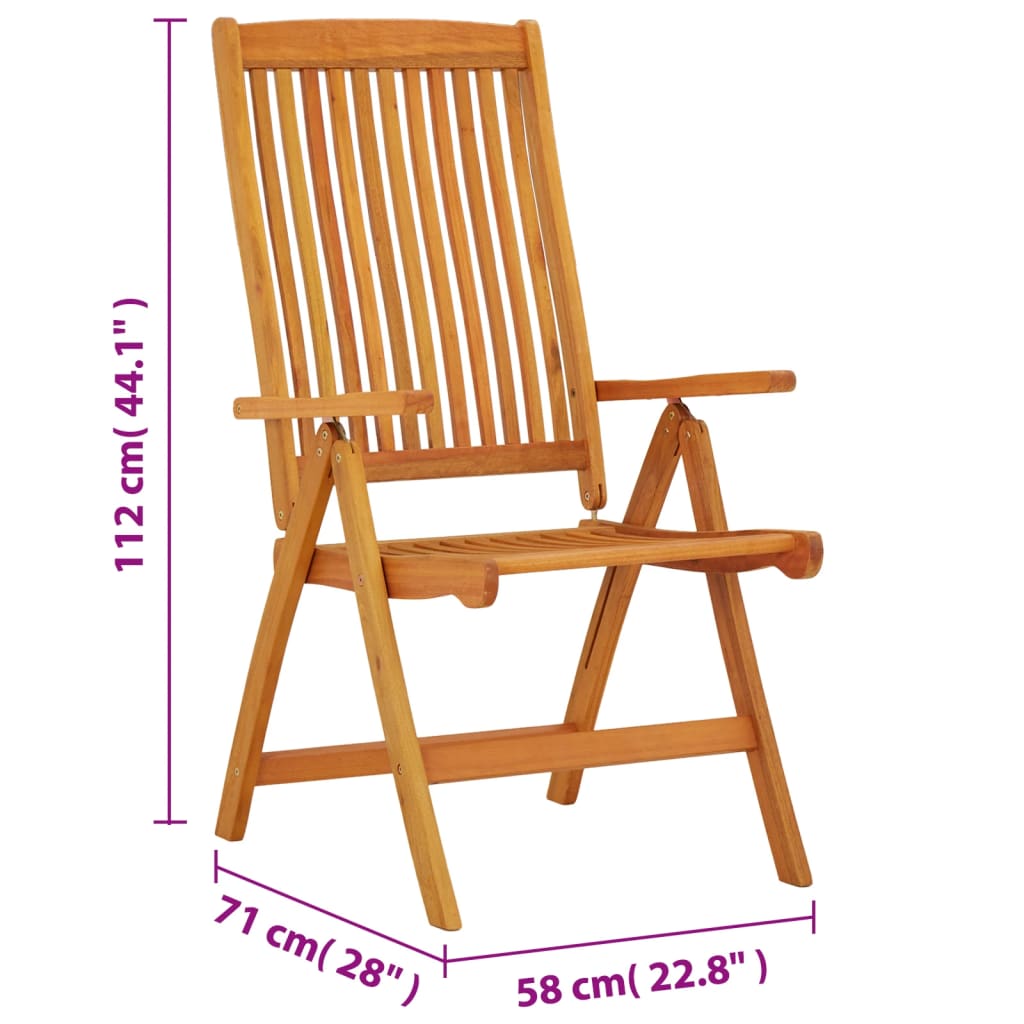 vidaXL Folding Garden Chairs 2 pcs Solid Wood Eucalyptus