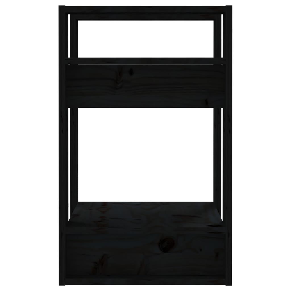 vidaXL Book Cabinet/Room Divider Black 41x35x57 cm Solid Wood Pine