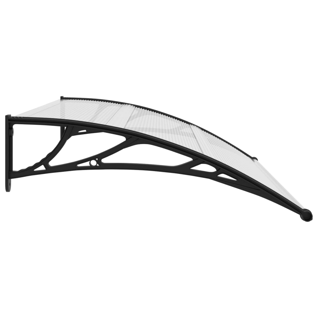 vidaXL Door Canopy Black and Transparent 150x80 cm PC