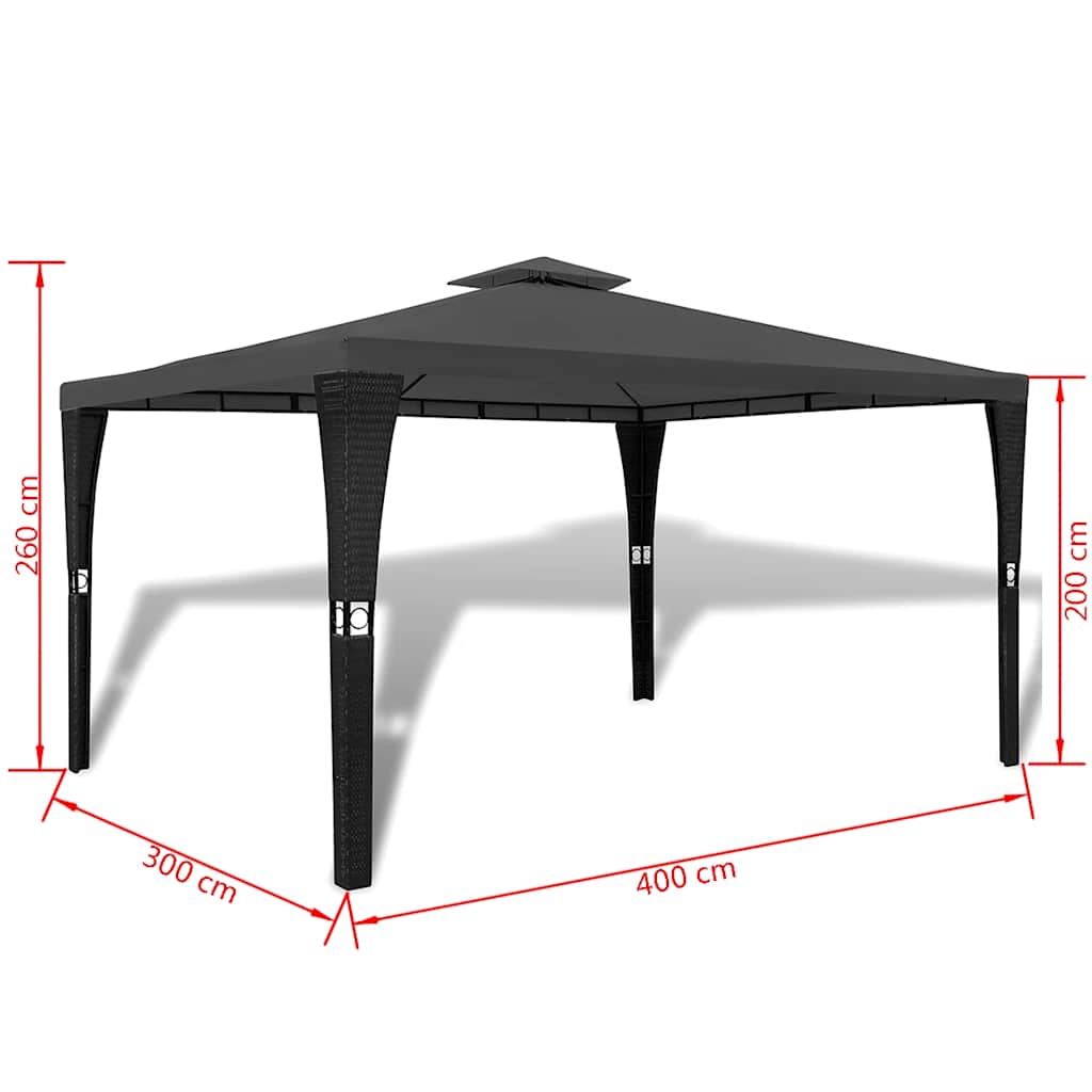 vidaXL Gazebo with Roof 3x4 m Dark Grey 