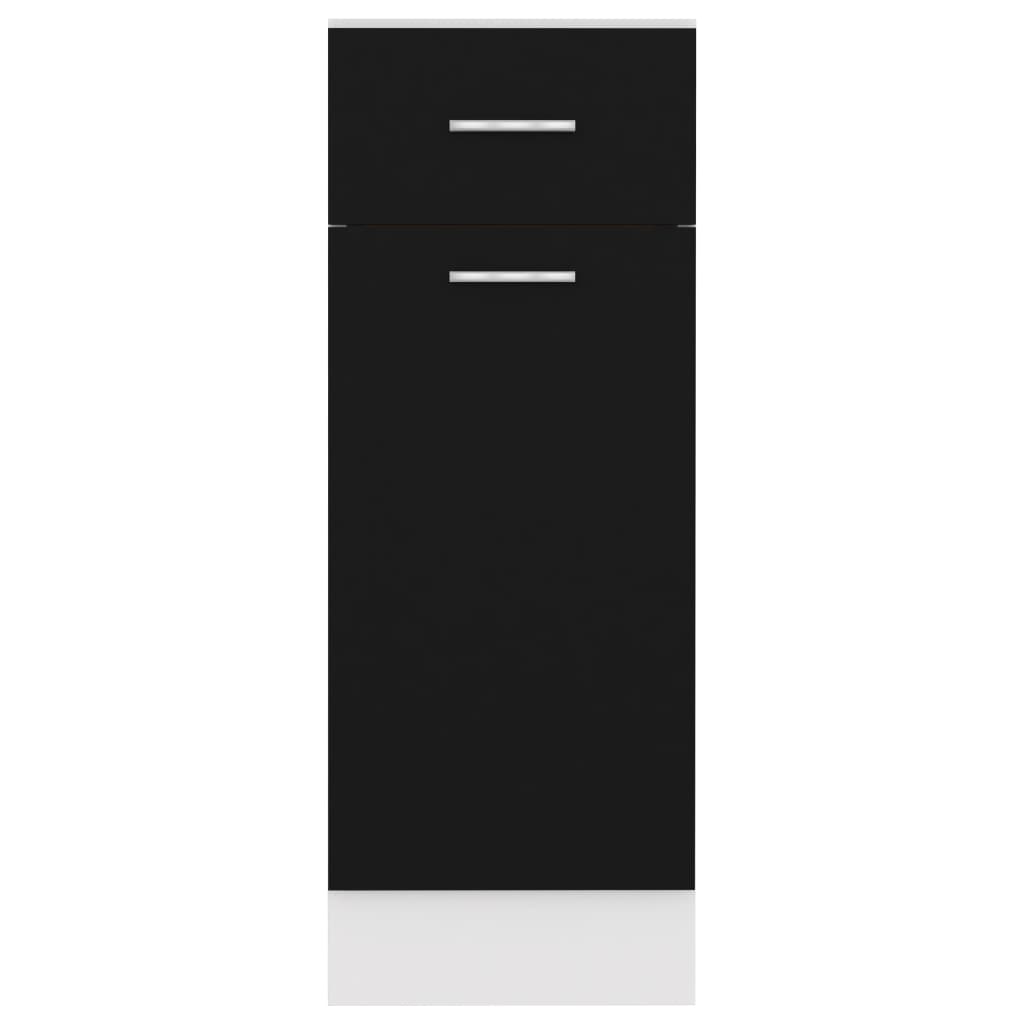 vidaXL Drawer Bottom Cabinet Black 30x46x81.5 cm Engineered Wood