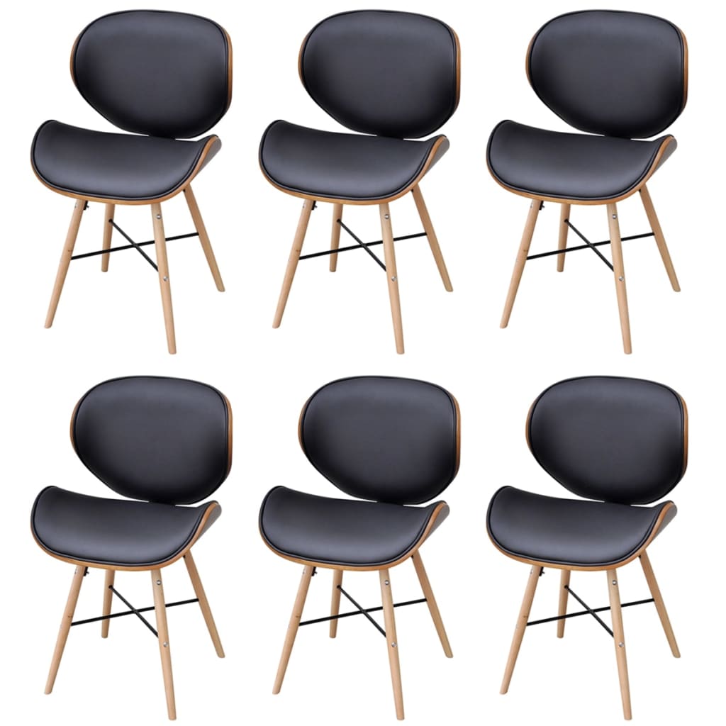 vidaXL Dining Chairs 6 pcs Bentwood and Faux Leather