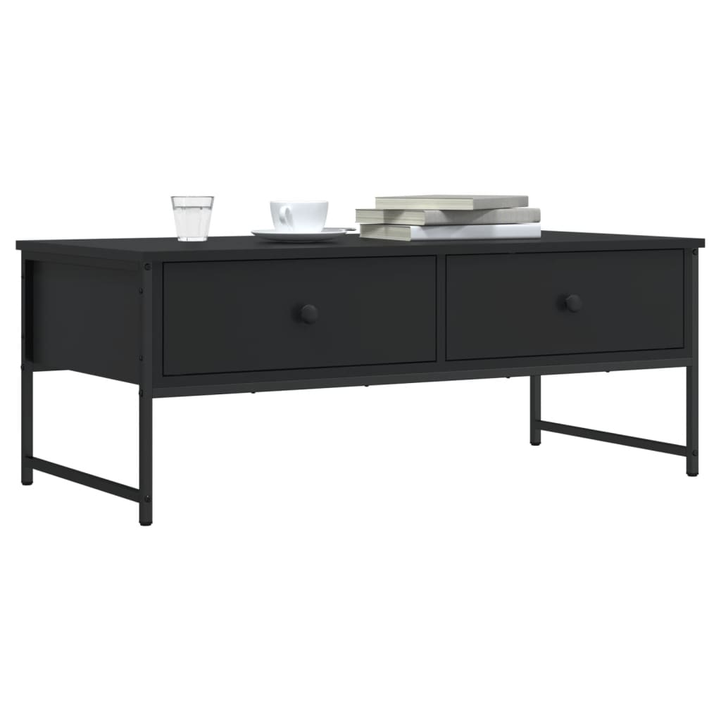 vidaXL Coffee Table Black 101x49x39.5 cm Engineered Wood
