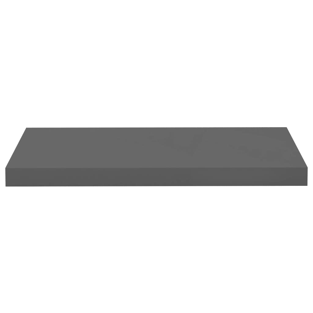 vidaXL Floating Wall Shelf High Gloss Grey 60x23.5x3.8 cm MDF