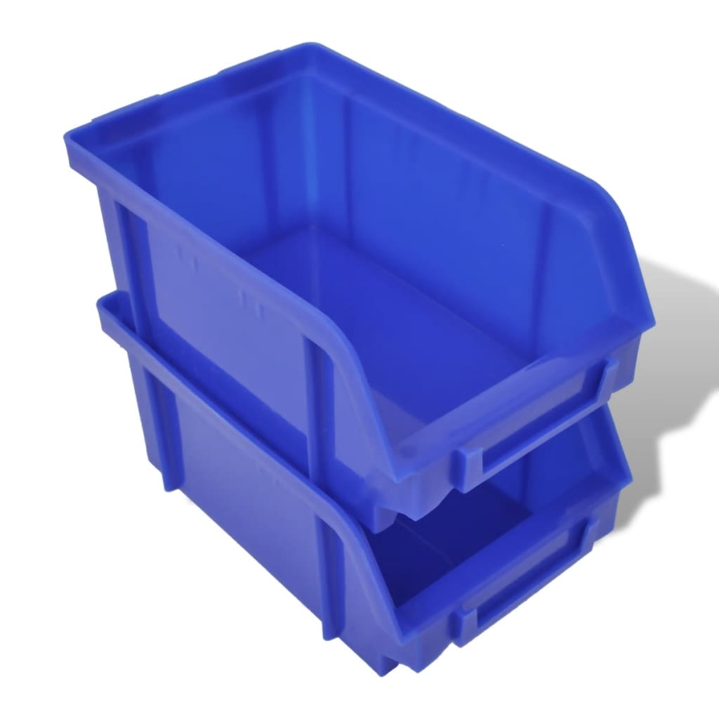 Wall Mounted Garage Plastic Storage Bin Set 30 pcs Blue & Red vidaXL