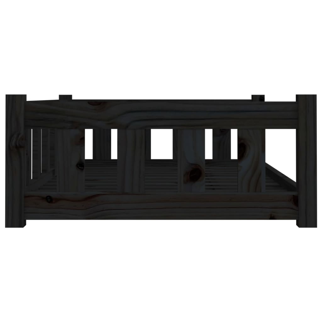 vidaXL Dog Bed Black 95.5x65.5x28 cm Solid Wood Pine