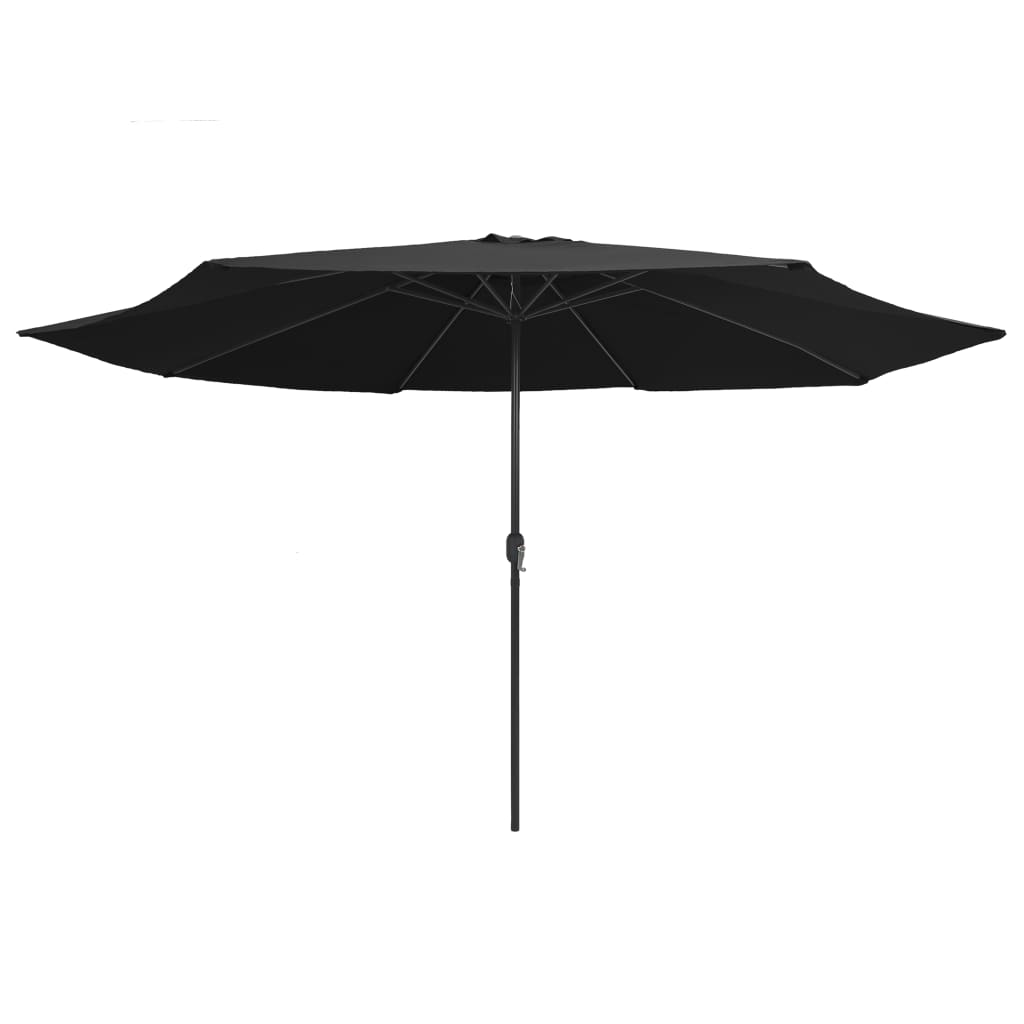 vidaXL Outdoor Parasol with Metal Pole 400 cm Black