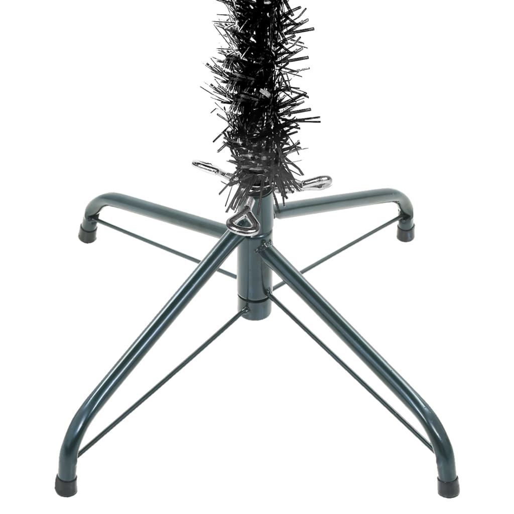 vidaXL Slim Pre-lit Christmas Tree Black 120 cm
