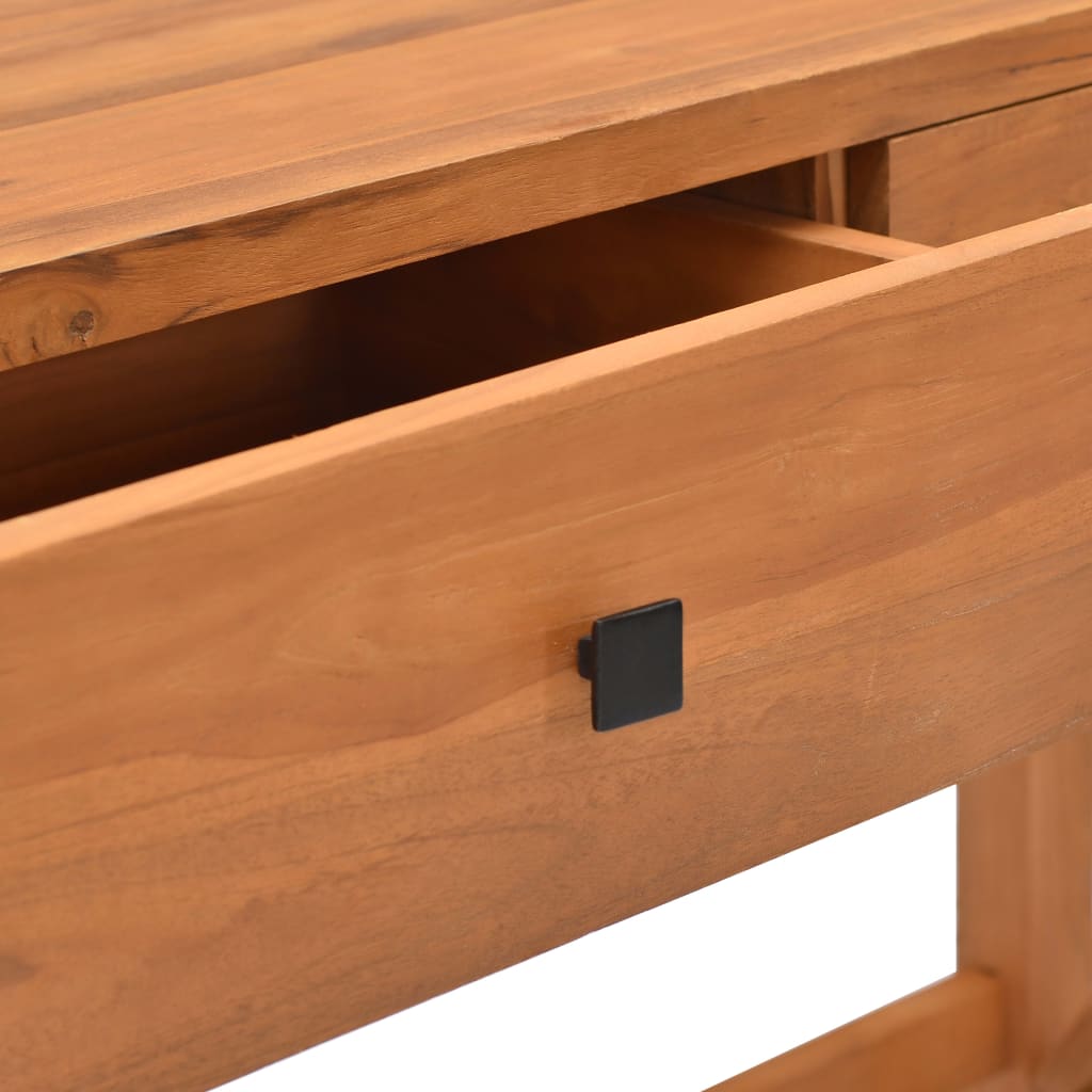 vidaXL Desk with 2 Drawers 140x40x75 cm Recycled Teak Wood