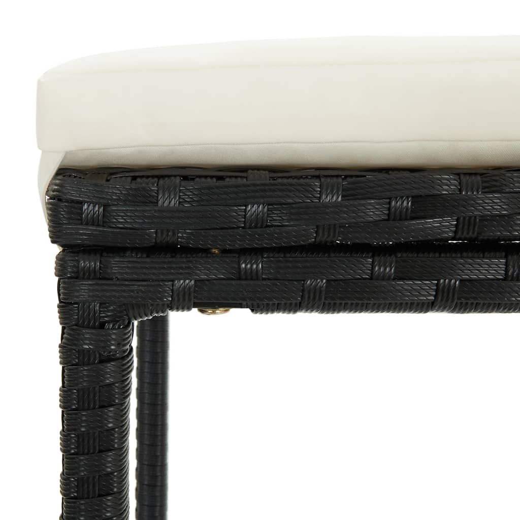 vidaXL 5 Piece Garden Bar Set with Cushions Poly Rattan Black