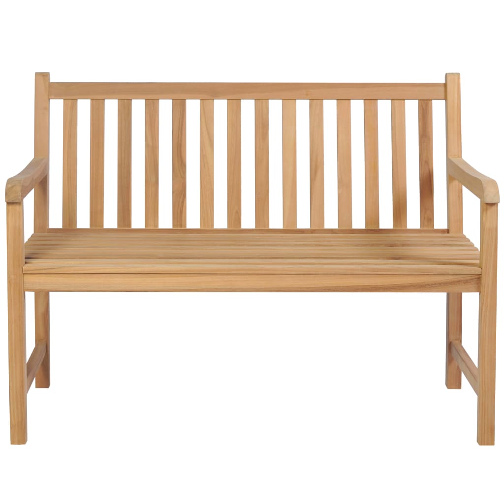 vidaXL Garden Bench with Cream Cushion 120 cm Solid Teak Wood