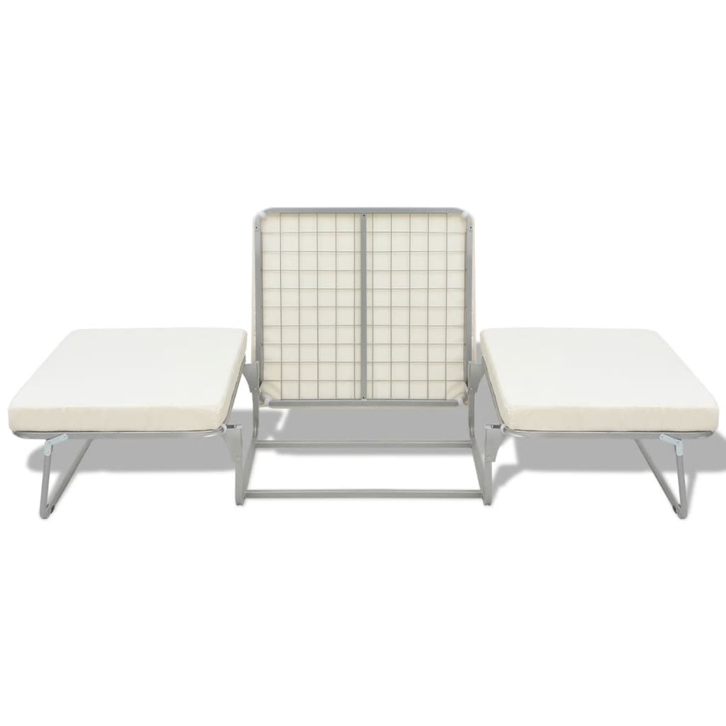 vidaXL Folding Bed with Mattress White Steel 70x200 cm