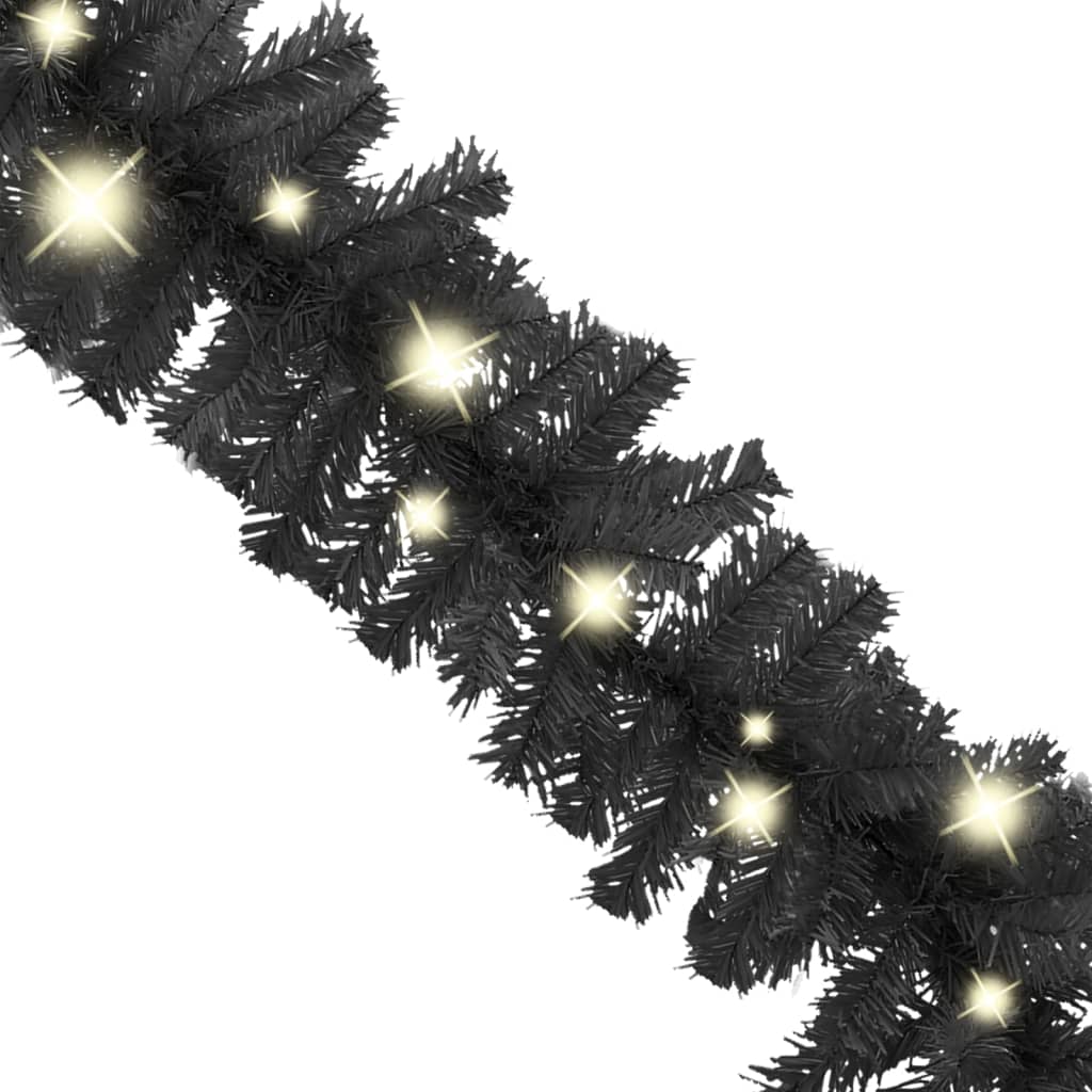 vidaXL Christmas Garland with LED Lights 10 m Black