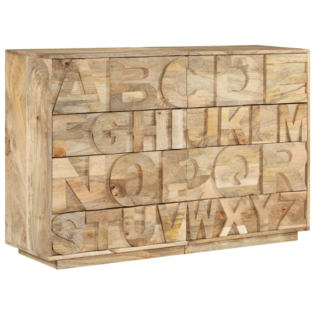 vidaXL Alphabet Cabinet with 6 Drawers 120x35x79 cm Solid Mango Wood